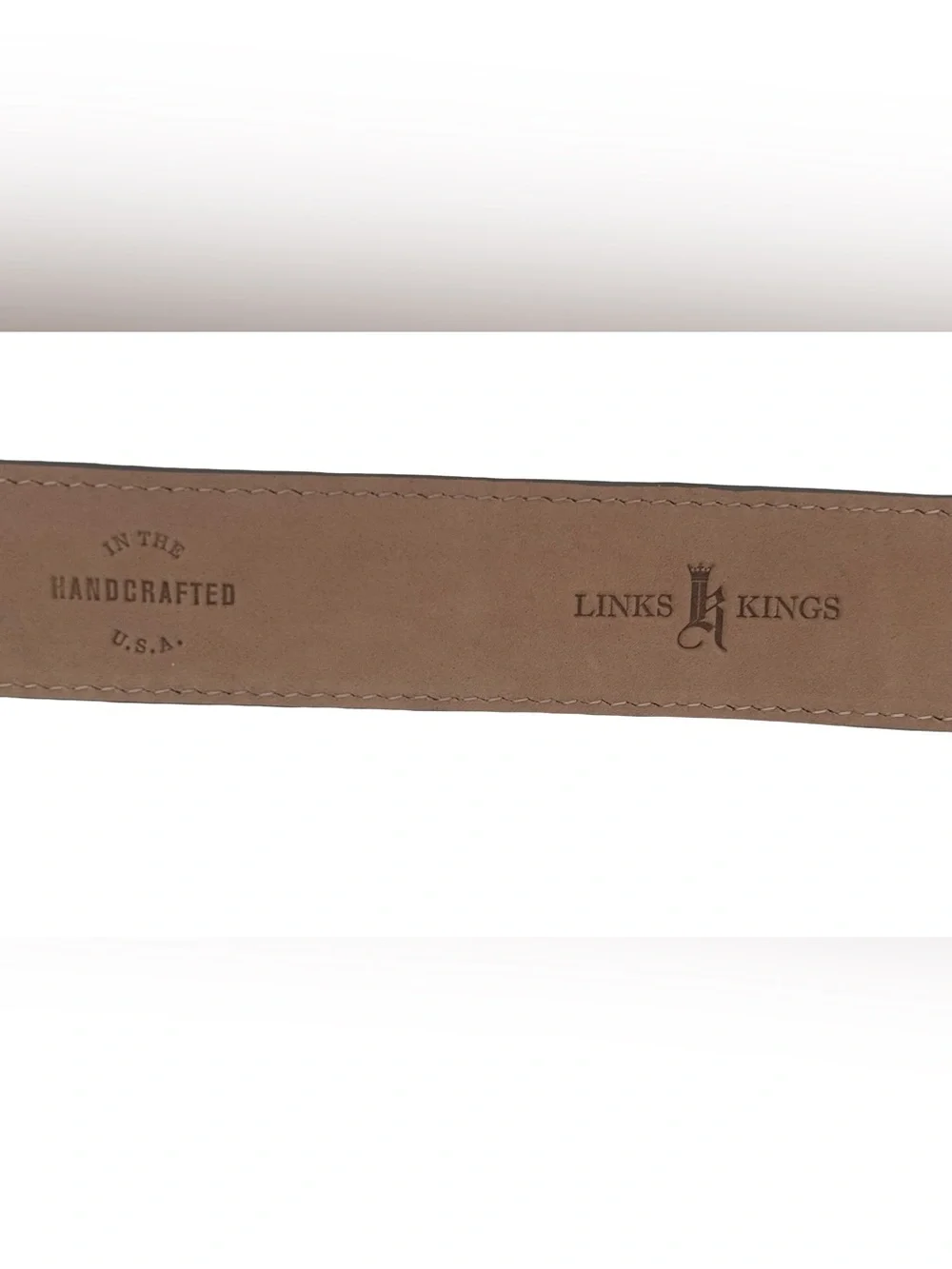 Links & Kings Italian Nubuck Leather Golf Belt Gray Handcrafted 50” XL XXL 46